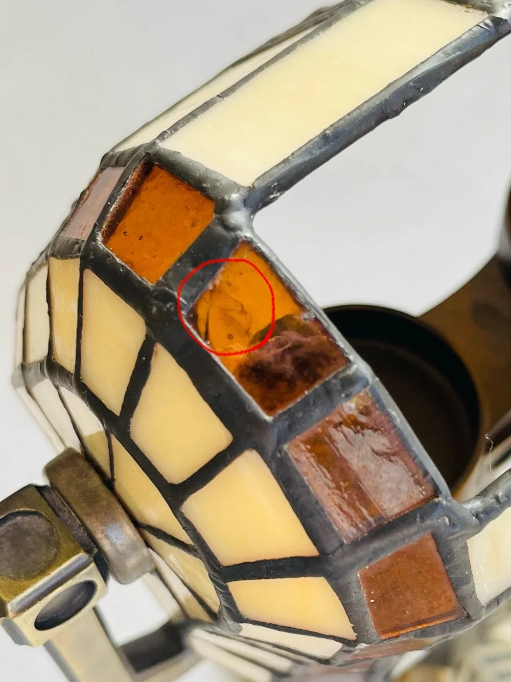 PartyLite Stained Glass Bankers Art Deco Style Double Tealight Holder Desk Lamp - Picture 7 of 10